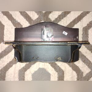 Vintage Wall Shelf with Wine Decal - Black and Brown